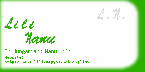 lili nanu business card